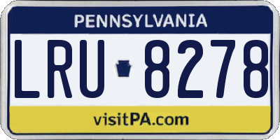 PA license plate LRU8278