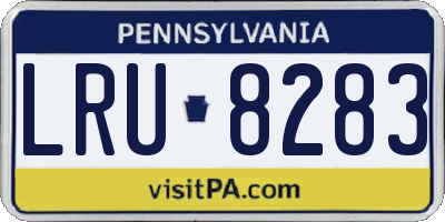 PA license plate LRU8283