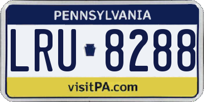 PA license plate LRU8288