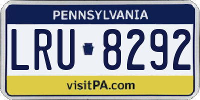 PA license plate LRU8292
