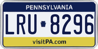 PA license plate LRU8296