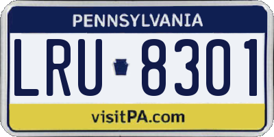PA license plate LRU8301