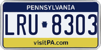 PA license plate LRU8303