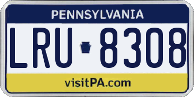 PA license plate LRU8308