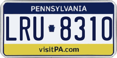 PA license plate LRU8310