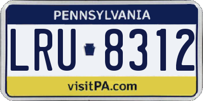 PA license plate LRU8312