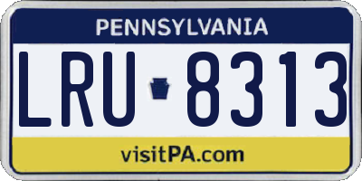 PA license plate LRU8313