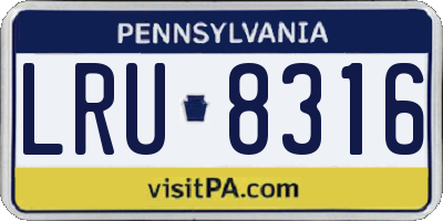 PA license plate LRU8316