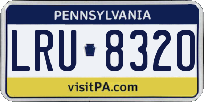 PA license plate LRU8320