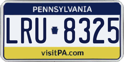 PA license plate LRU8325
