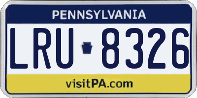 PA license plate LRU8326