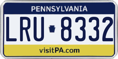 PA license plate LRU8332