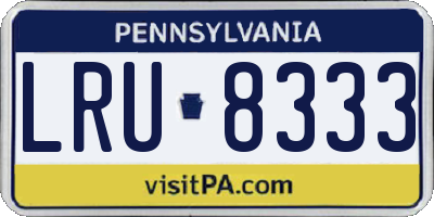PA license plate LRU8333
