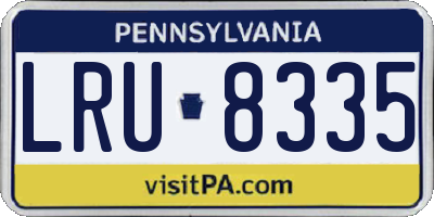 PA license plate LRU8335