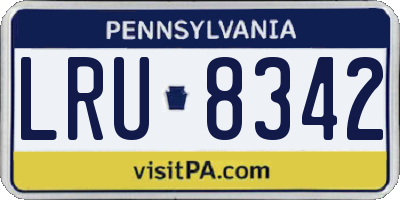 PA license plate LRU8342