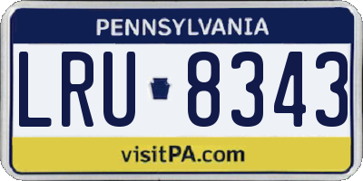 PA license plate LRU8343