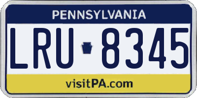 PA license plate LRU8345