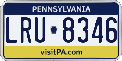 PA license plate LRU8346