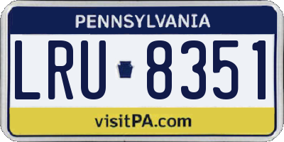 PA license plate LRU8351