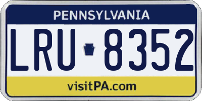 PA license plate LRU8352