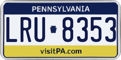 PA license plate LRU8353