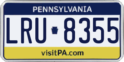 PA license plate LRU8355