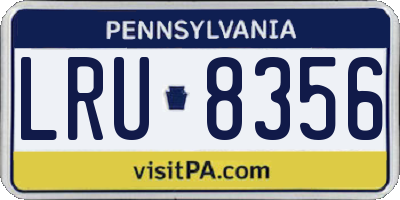 PA license plate LRU8356