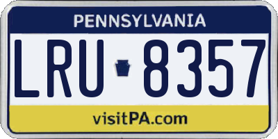PA license plate LRU8357