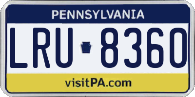 PA license plate LRU8360