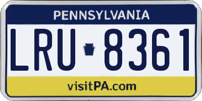 PA license plate LRU8361
