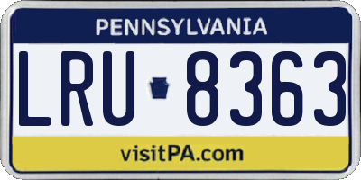 PA license plate LRU8363