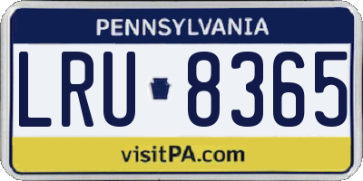 PA license plate LRU8365