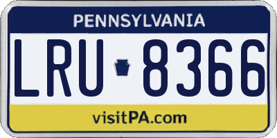 PA license plate LRU8366