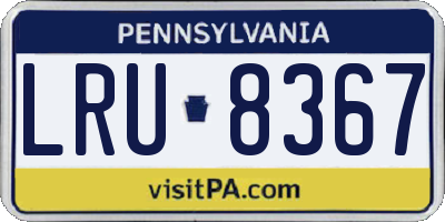 PA license plate LRU8367