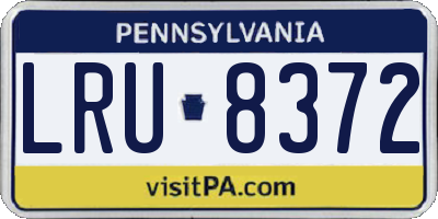 PA license plate LRU8372
