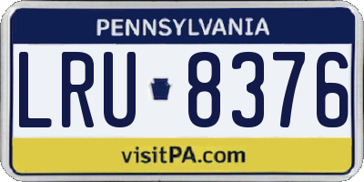 PA license plate LRU8376