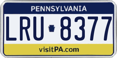 PA license plate LRU8377