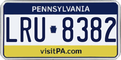 PA license plate LRU8382