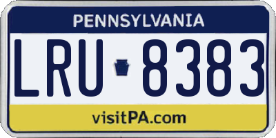 PA license plate LRU8383