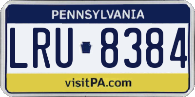 PA license plate LRU8384