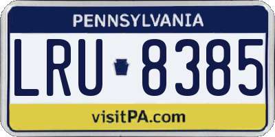 PA license plate LRU8385