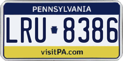 PA license plate LRU8386