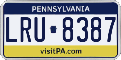 PA license plate LRU8387