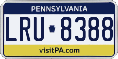PA license plate LRU8388