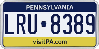 PA license plate LRU8389