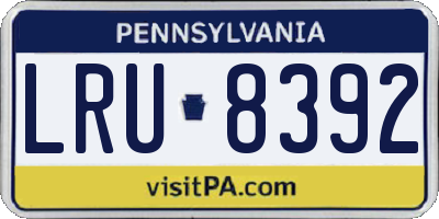 PA license plate LRU8392