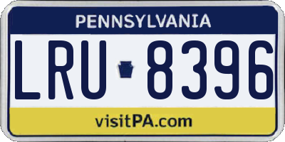 PA license plate LRU8396