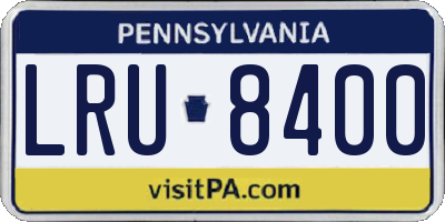 PA license plate LRU8400