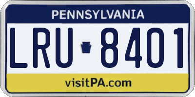 PA license plate LRU8401