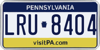 PA license plate LRU8404